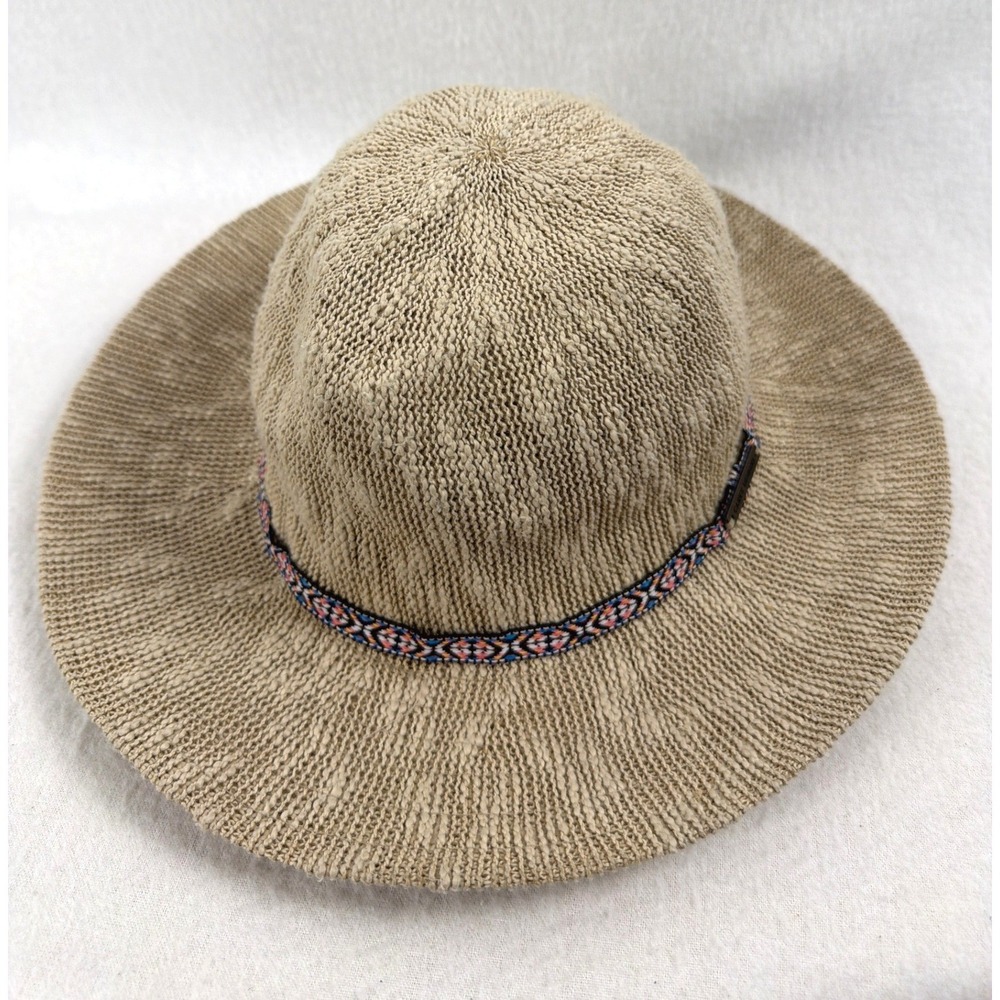 Carve Designs Women Capistrano Crushable Hat Natural Tan Woven Band Packable OS